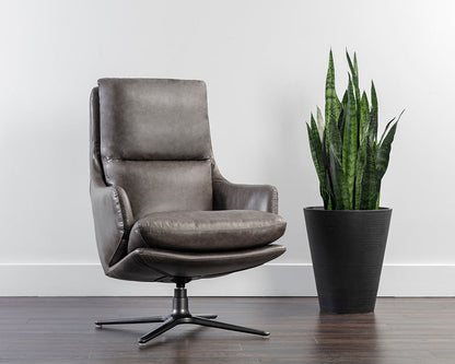 Cardona Swivel Lounge Chair - Gunmetal